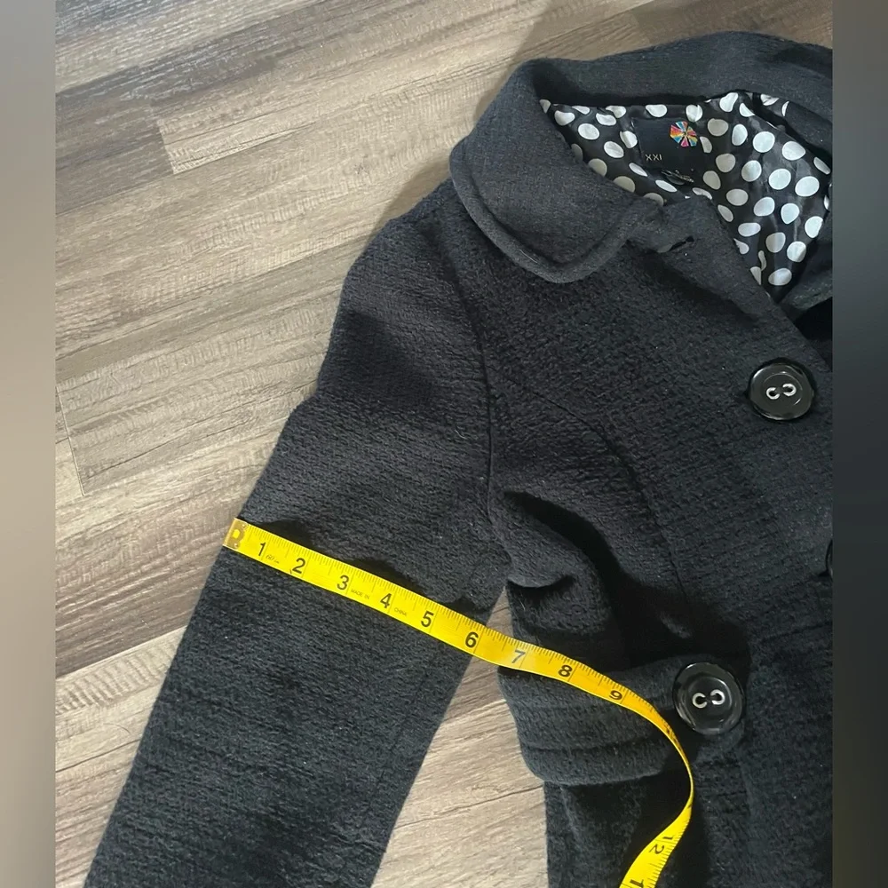 XX1 Forever 21 Black Pea Coat Size Small - Picture 13 of 16
